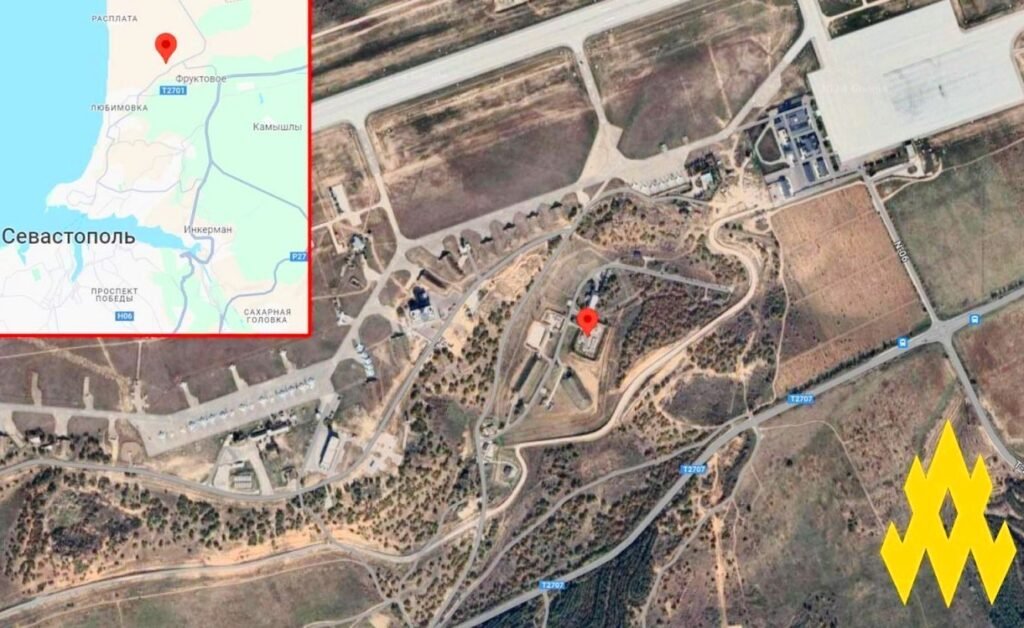 Аеродрому Бельбек у Криму на супутниковому знімку